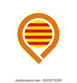 map pin icon of catalonia flag. vector illustration isolated on white background