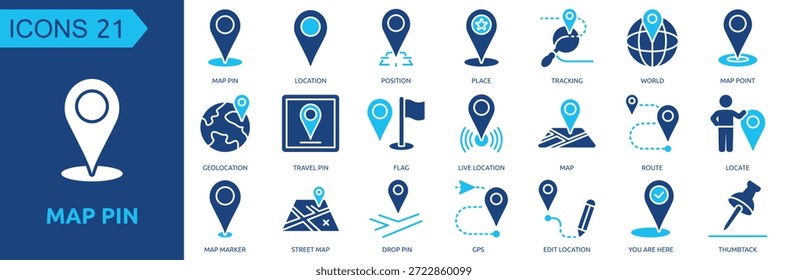 Map Pin icon collection set