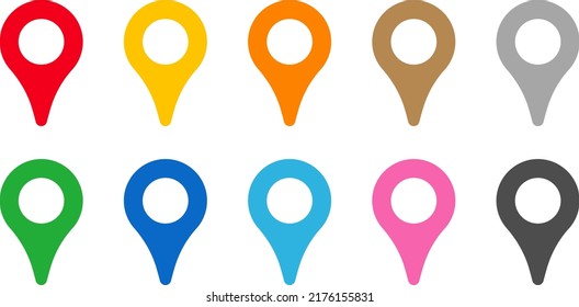 Map pin icon color variations.