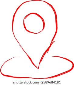 map pin icon in Doodle style