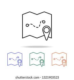 map and pin icon. Elements of simple web icon in multi color. Premium quality graphic design icon. Simple icon for websites, web design, mobile app, info graphics
