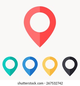 map pin icon , flat design