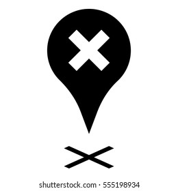 Map pin icon - Flat design, glyph style icon - Filled black
