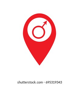 map pin icon , flat design on white background