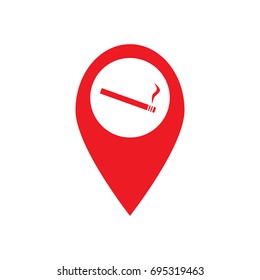 map pin icon , flat design on white background