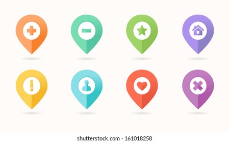 Map Pin Icon In Flat Style