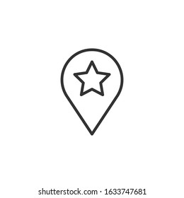 Map pin icon in flat style. gps navigation vector illustration on white isolated background. Locate position business concept.