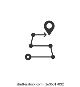 Map pin icon in flat style. gps navigation vector illustration on white isolated background. Locate position business concept.