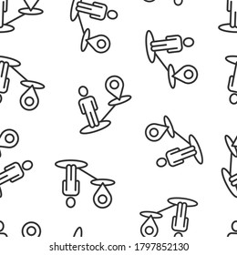 Map pin icon in flat style. Gps navigation vector illustration on white isolated background. Locate position seamless pattern business concept.
