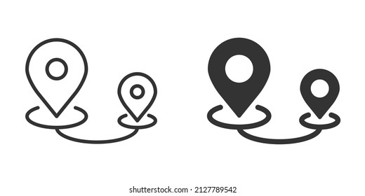 Map pin icon in flat style. gps navigation vector illustration on white isolated background. Locate position business concept.