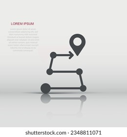 Map pin icon in flat style. gps navigation vector illustration on white isolated background. Locate position business concept.