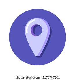 Map Pin Icon Flat Vector Illustration For Navigation Or Wayfinding Service Concept With Suitable For Web Landing Page, Banner, Flyer Or Background