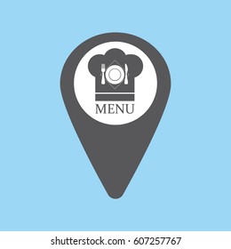 Map pin icon with food menu