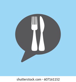 Map pin icon with fork and knife