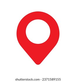 Icono de pin de mapa. Posición del GPS Puntero del mapa aislado en fondo blanco. Ilustración vectorial.