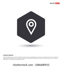 Map pin icon Hexa White Background icon template