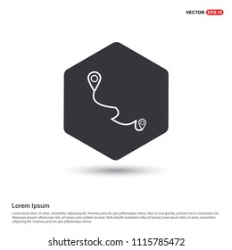 Map pin icon Hexa White Background icon template - Free vector icon