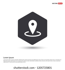 Map pin icon Hexa White Background icon template - vector icon