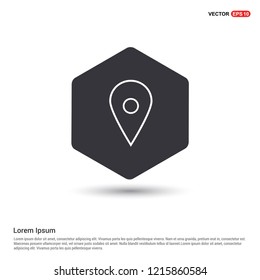 Map pin icon Hexa White Background icon template - Free vector icon