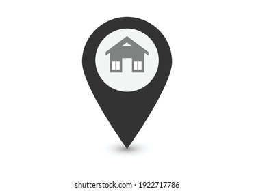 map pin icon , home ,vector illustration