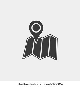 Map pin  icon illustration isolated vector sign symbol