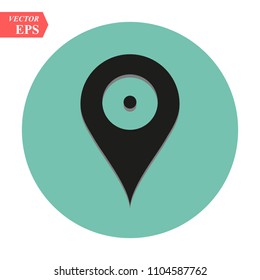 Map pin icon isolated on transparent background. Black symbol for your design. Vector illustration, easy to edit. EPS 10