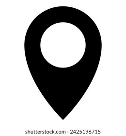 Icono de pin de mapa aislado sobre fondo blanco