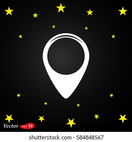 Map pin icon isolated on background.