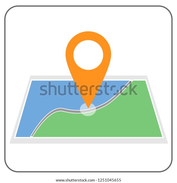 Map Pin Icon Isolated On White Stock Vector (Royalty Free) 1251045655