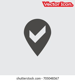 Map Pin icon isolated sign symbol and flat style for app, web and digital design. Vector illustration.