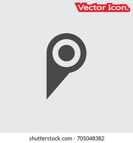 Map Pin icon isolated sign symbol and flat style for app, web and digital design. Vector illustration.