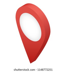 Map pin icon. Isometric of map pin vector icon for web design isolated on white background