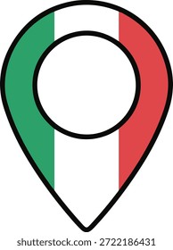 Kartensymbol mit den Farben der italienischen Flagge