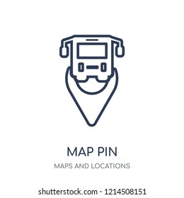 Map Pin icon. Map Pin linear symbol design from Maps and locations collection. Simple outline element vector illustration on white background.