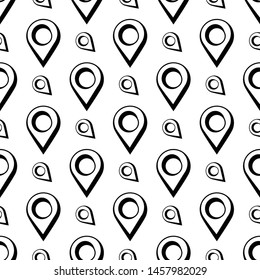 Icono De Pin De Mapa, Pin De Marcador De Ubicación En El Mapa Ilustración De Arte De Vector De Patrón Sin Percances