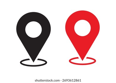 Pin-Symbol zuordnen Positionsmarkierungssymbol, Vektor