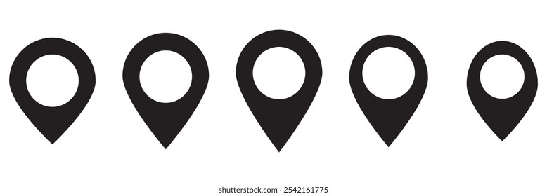Kartennadelsymbol, Ortsnadelplatzmarkierung, GPS-Ortsvektor, moderner Kartenvektorsammlungssatz