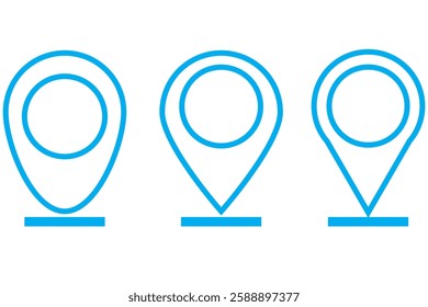 Map pin icon. location pin place marker. Location icon. Map marker pointer icon set. GPS location symbol collection. Modern map markers. Vector icon isolated on transparent background