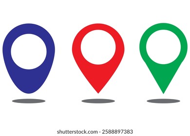 Map pin icon. location pin place marker. Location icon. Map marker pointer icon set. GPS location symbol collection. Modern map markers. Vector icon isolated on transparent background
