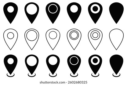 Map pin icon. location pin place marker. Location icon. Map marker pointer icon set. Map pin icon vector illustration eps 10. 