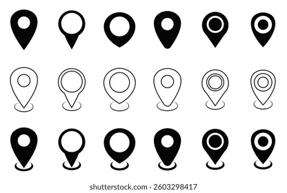 Map pin icon. location pin place marker. Location icon. Map marker pointer icon set. Map pin icon vector illustration eps 10. 