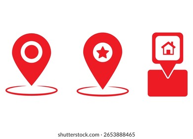 Map pin icon. location pin place marker. Location icon. Map marker pointer icon set. GPS location symbol collection. Modern map markers. EPS 10