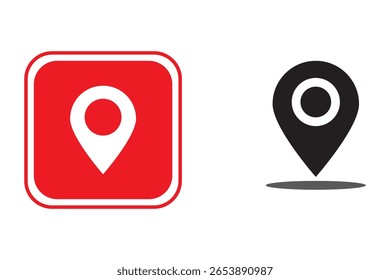 Map pin icon. location pin place marker. Location icon. Map marker pointer icon set, Victor illustration  Design Eps 10.