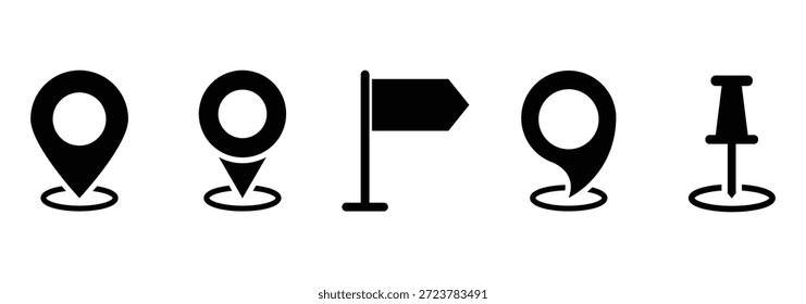 Map pin icon. location pin place marker. Location icon. Map marker pointer icon set. GPS location symbol collection. Modern map markers. Map pointers icon set. Location pin collection. 