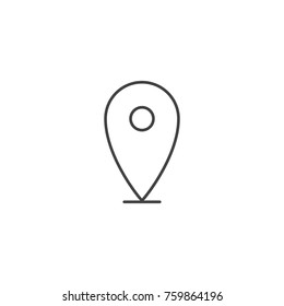 Map pin icon. Location sign for business card or web design. Vector element isolated on white