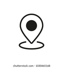 Map pin icon, location symbol, outline vector