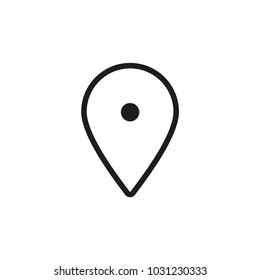 Map pin icon, location symbol, outline vector