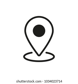 Map pin icon, location symbol, outline vector