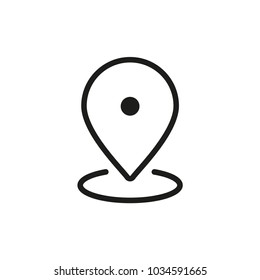 Map pin icon, location symbol, outline vector