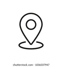 Map Pin Icon, Location Symbol, Outline Vector